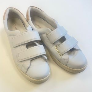 Calvin Klein White Valcro Sneakers | Size 9 Women’s White Shoes